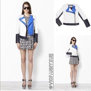 New Three Floor faux leather biker moto jacket size 0